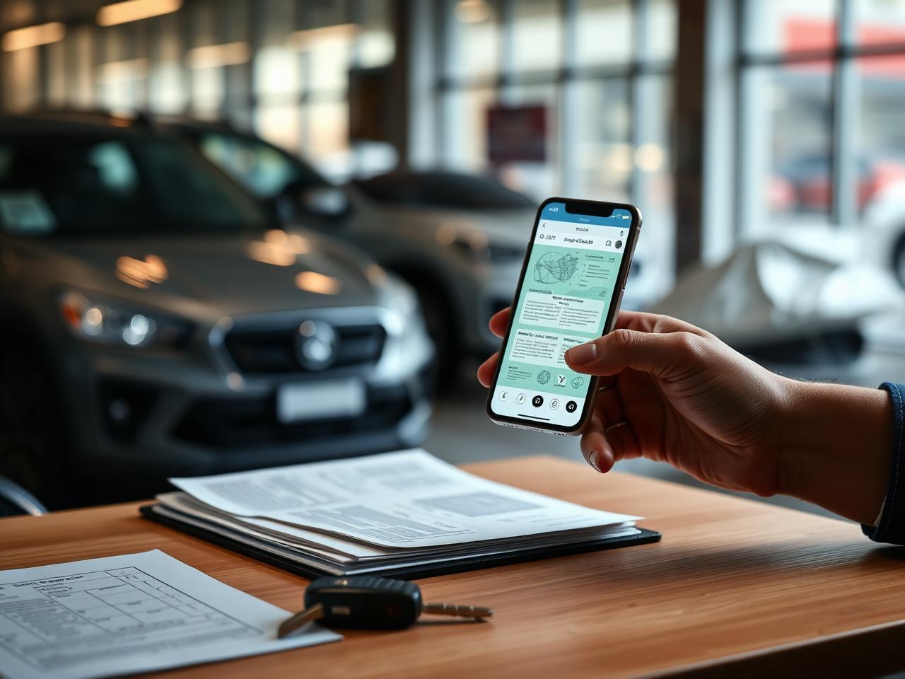 Documentos de veículos sendo digitalizados pelo celular para o armazenamento digital do ItCar